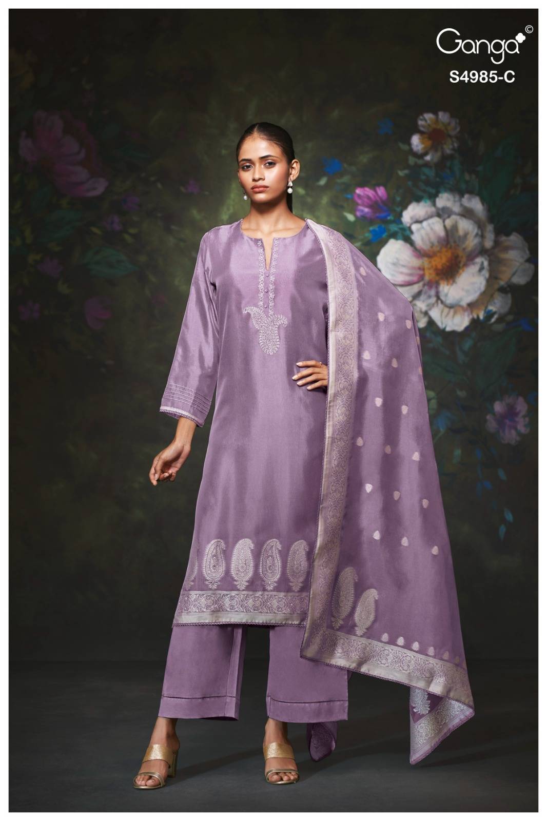 MIORRA 4985 By Ganga Fashion Stylish Beautiful Colourful PURE VISCOSE WOVEN SILK JACOUARD Dresses At Wholesale Price